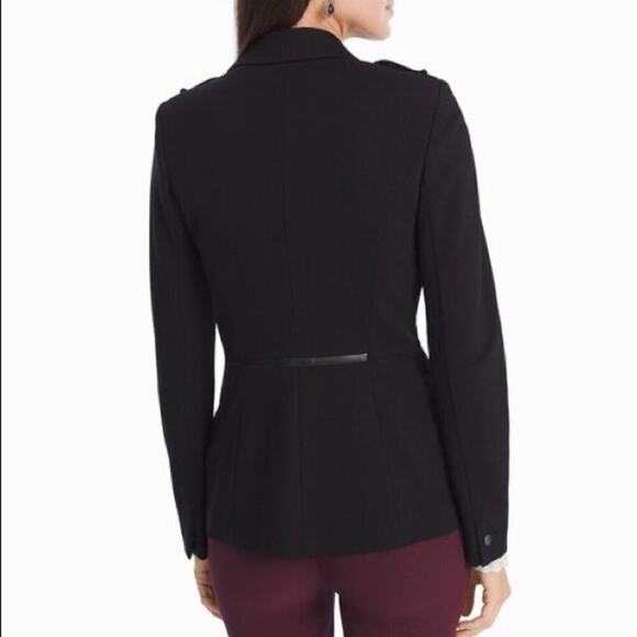 WHBM Leather Trim Ponte Blazer Jacket - Picture 4 of 16
